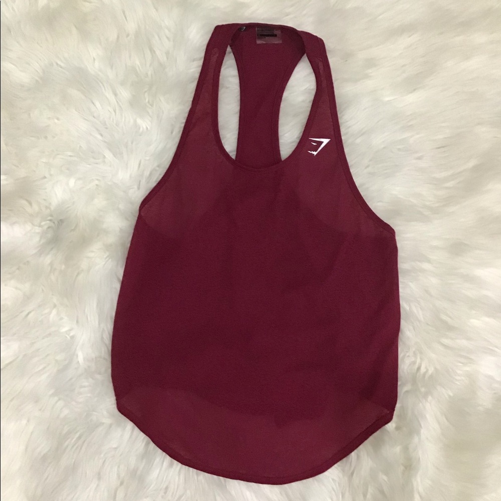 Gymshark Women's Maroon Racerback Tank Top